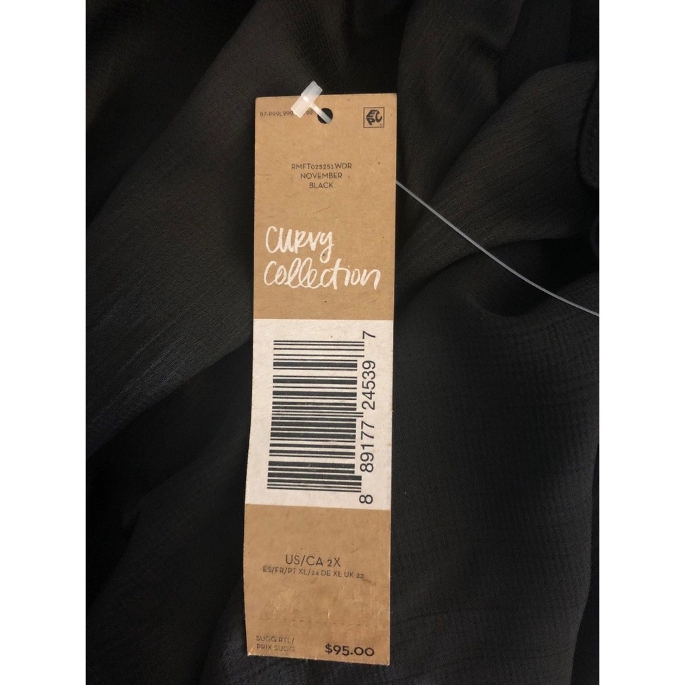 Rachel Roy Blouse SZ 2X Draped Flutter Bell Sleeve - Picture 7 of 7